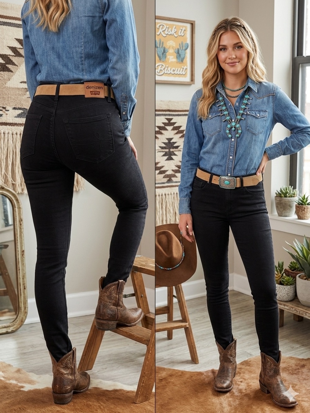 Denizen by Levi's High Rise Skinny Jeans - Black - Size 8